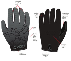 MOUNTAIN TRAIL SERIES Cycling Gloves | Peaks Biking Glove - Black